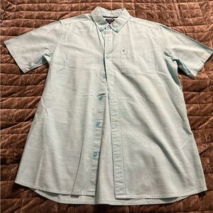 Hurley Men’s Short Sleeve Button-Up Shirt – Size Small – Light Blue